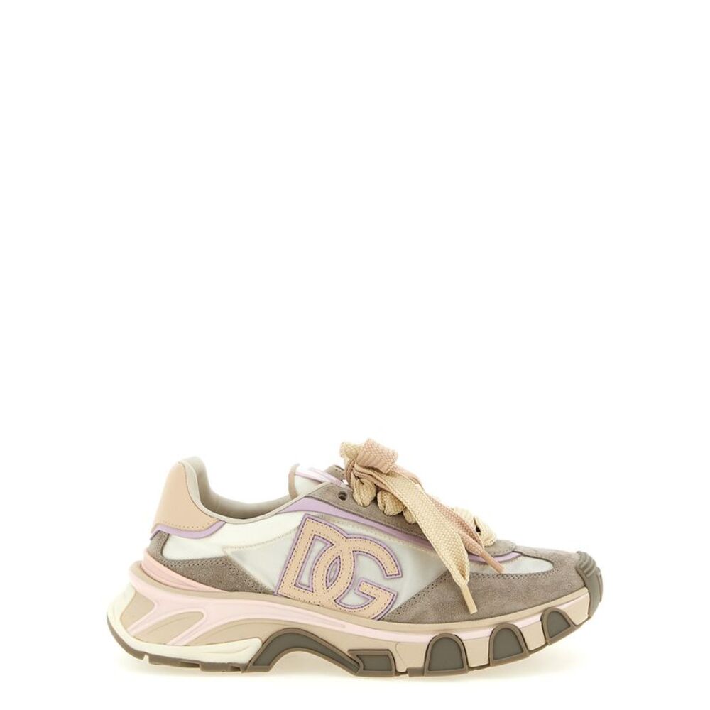 Dolce & Gabbana Beige Calfskin Athletic Women's Sneakers